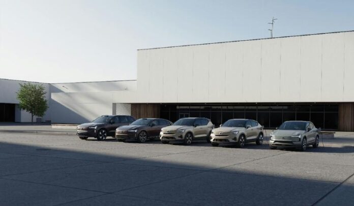 Verschiedene Volvos vor einer Volvo Niederlassung!